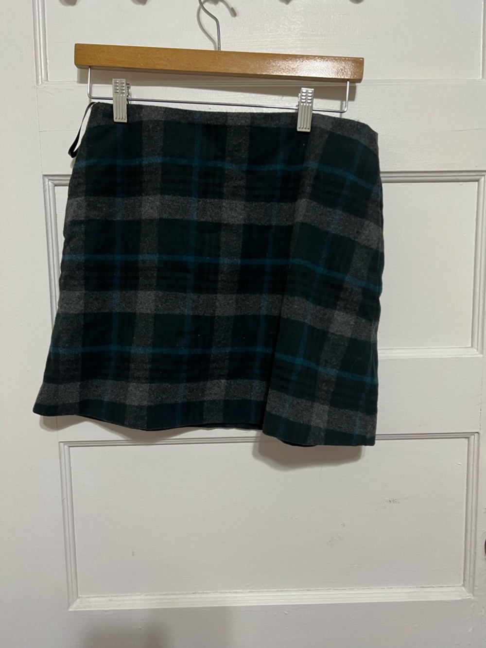 Uniqlo Black and Dark Green Plaid Mini Skirt